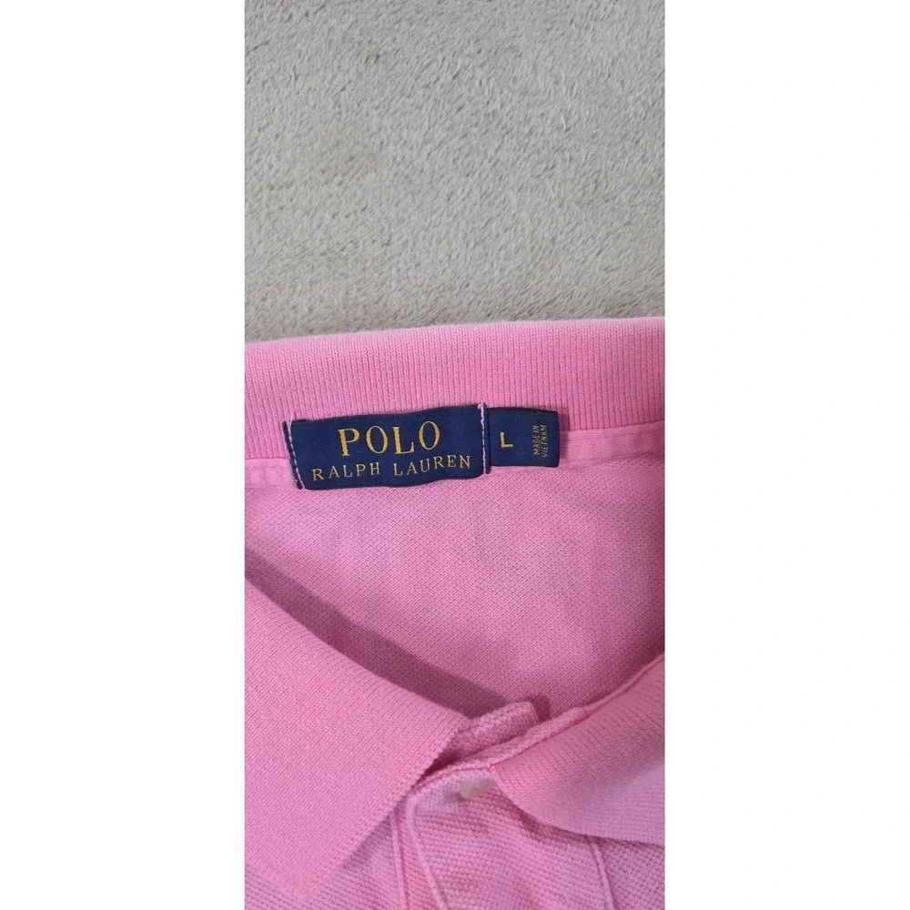 Polo Ralph Lauren Polo Shirt Men Size Large Pink Short Sleeve EUC